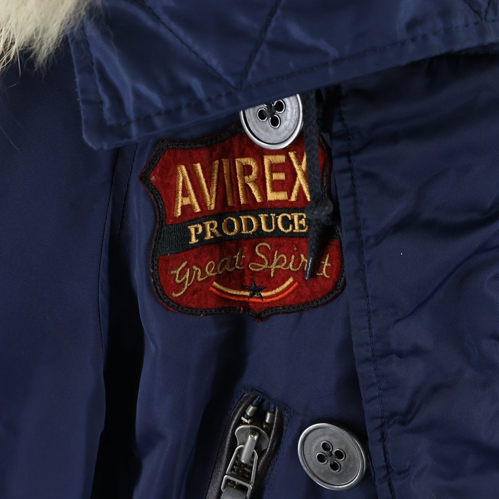 AVIREX(アヴィレックス) N-3B ジャケット フライトジャケット フード ファー付き ワッペン ネイビー 6122044