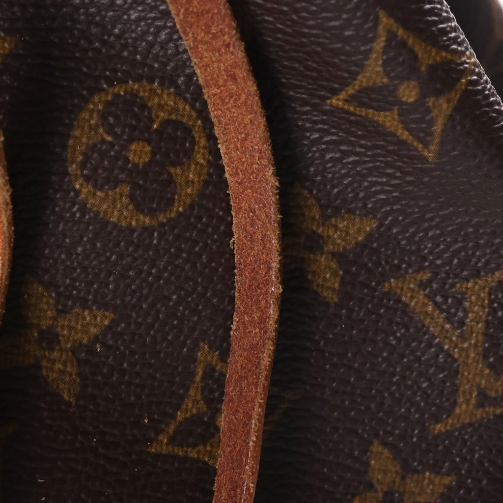 LOUIS VUITTON(ルイヴィトン) モノグラム ノエ ショルダーバッグ ブラウン レザー×PVC M42224 ゴールド金具 レディース