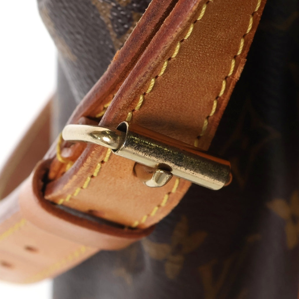 LOUIS VUITTON(ルイヴィトン) モノグラム ノエ ショルダーバッグ ブラウン レザー×PVC M42224 ゴールド金具 レディース