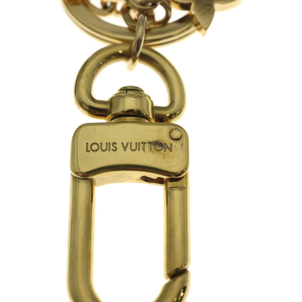 LOUIS VUITTON(ルイヴィトン) ポルトクレ ブルーミング フラワーBB バッグチャーム キーホルダー キーリング ゴールド×ブラウン×ピンク M63085 レディース