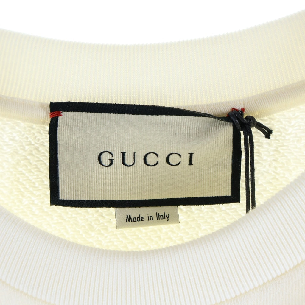 GUCCI(グッチ) クロップド スウェット 半袖 コットン アイボリー 624626 レディース