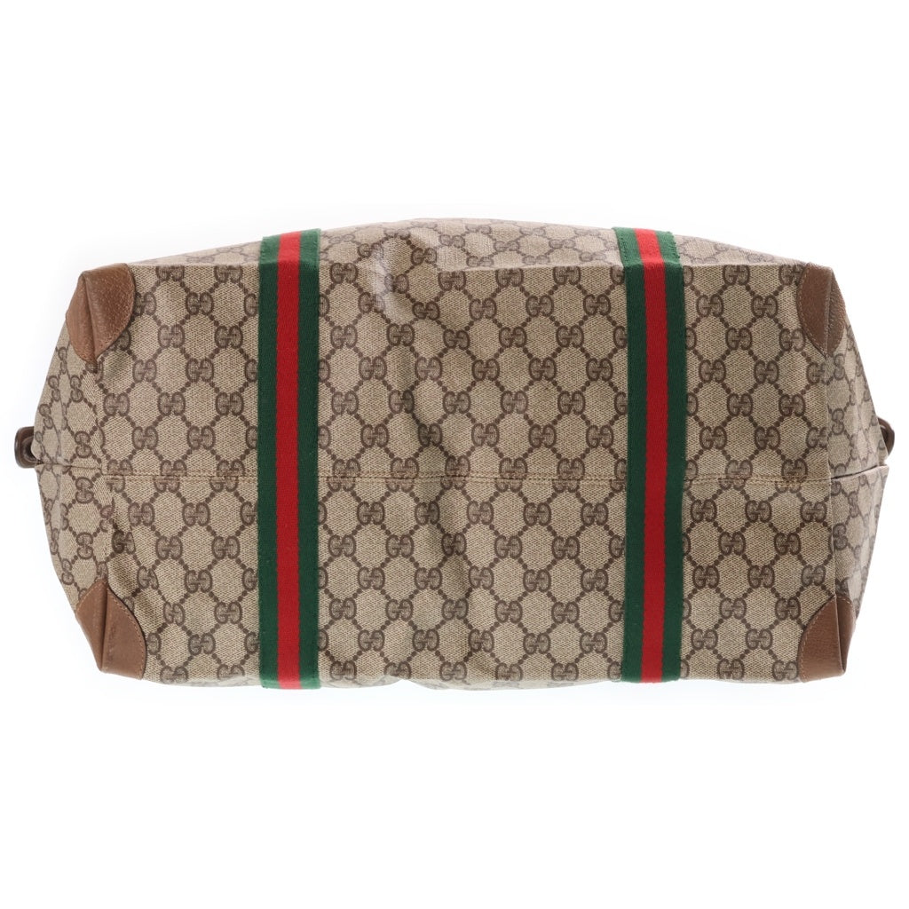 GUCCI(グッチ) GGキャンバス ボストンバッグ トラベルバッグ ハンドバッグ ベージュ レザー×PVC 89・19・012 ブラウン金具 レディース