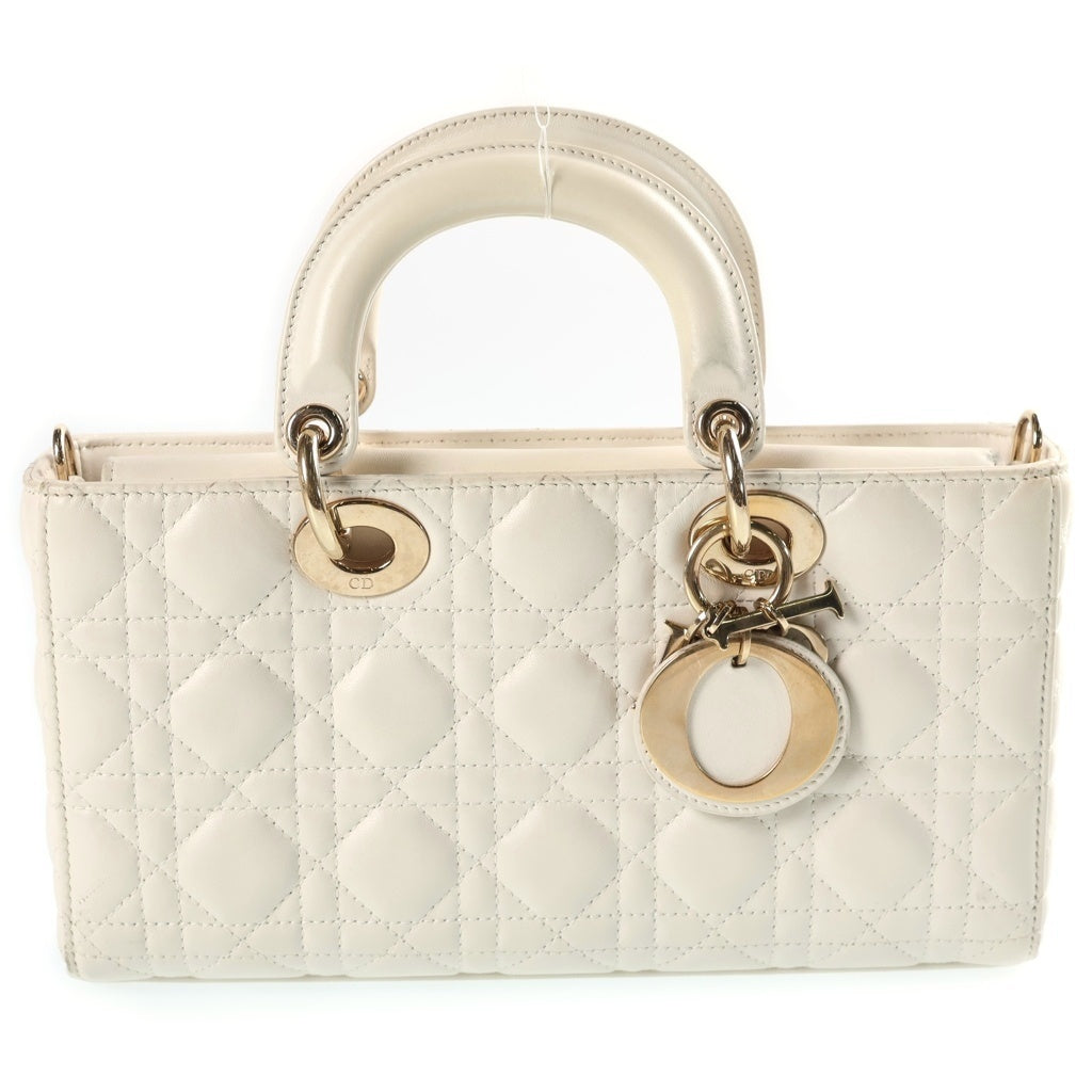 Christian Dior(クリスチャンディオール) レディ Dジョイ ミディアム ハンドバッグ ショルダーバッグ 2WAY ホワイト レザー M0540ONGE レディース
