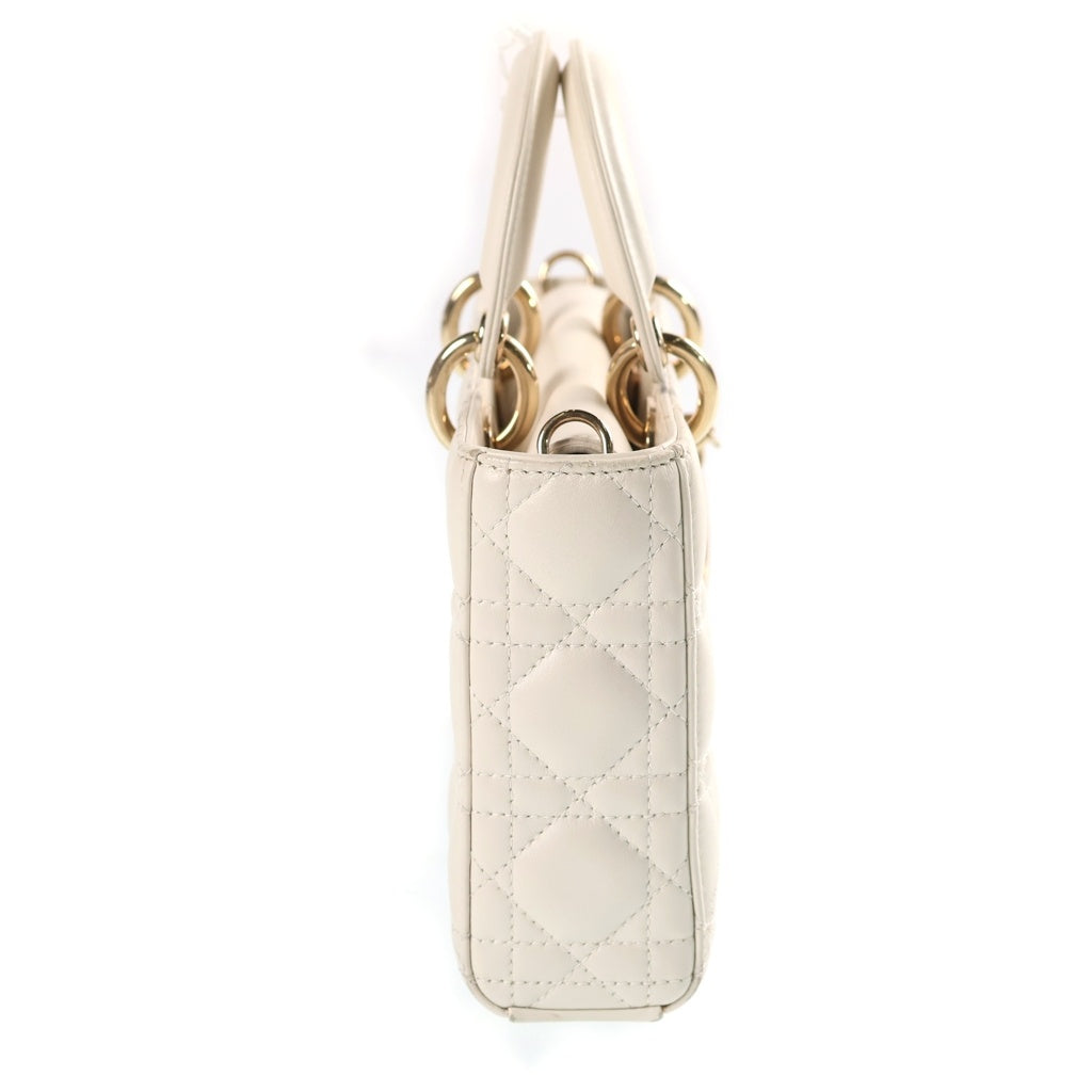 Christian Dior(クリスチャンディオール) レディ Dジョイ ミディアム ハンドバッグ ショルダーバッグ 2WAY ホワイト レザー M0540ONGE レディース