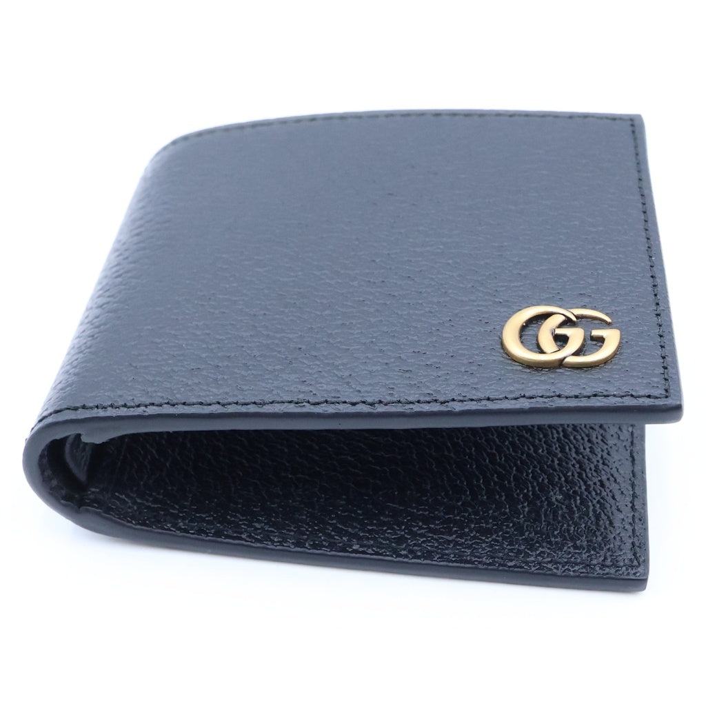 GUCCI(グッチ) GGマーモント 二つ折り 財布 レザー ブラック 428726 レディース