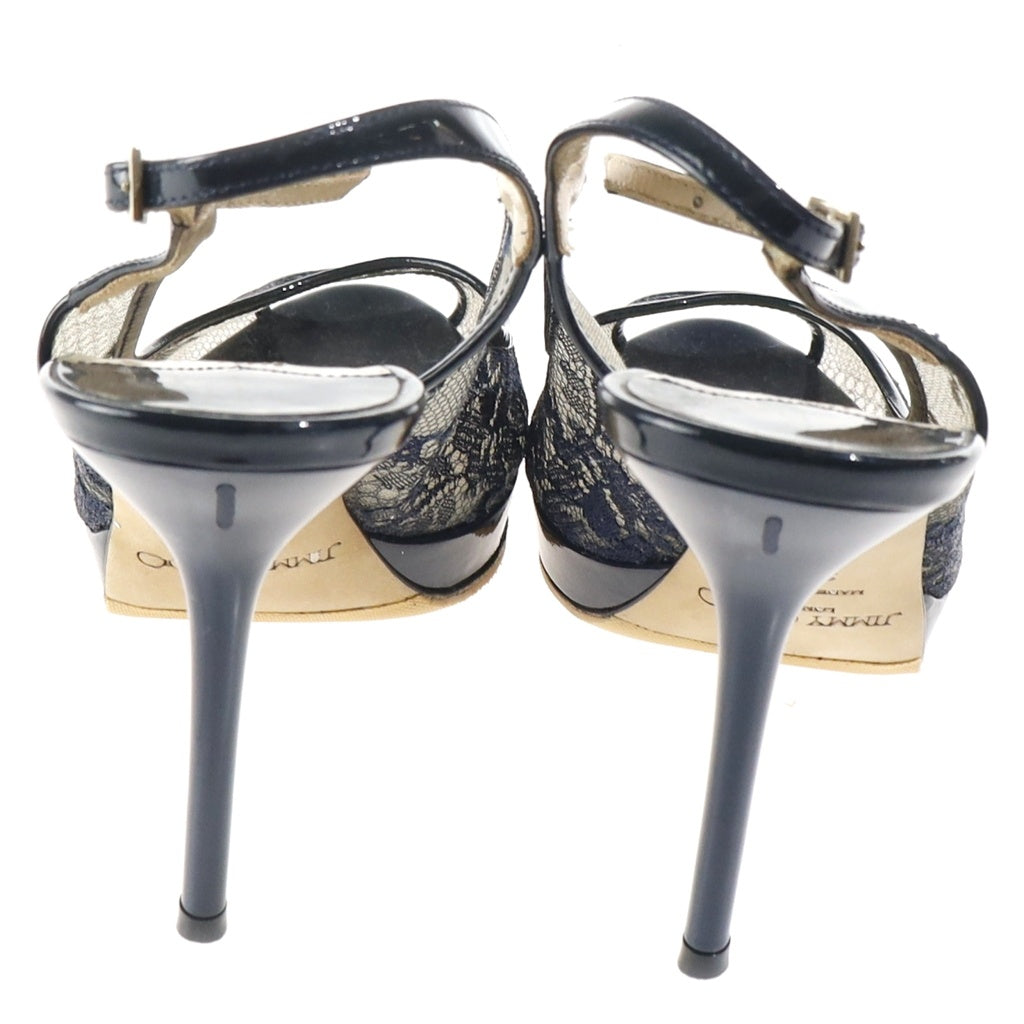 JIMMY CHOO(ジミーチュウ) レース ハイヒールパンプス ネイビー #37 1/2 レディース
