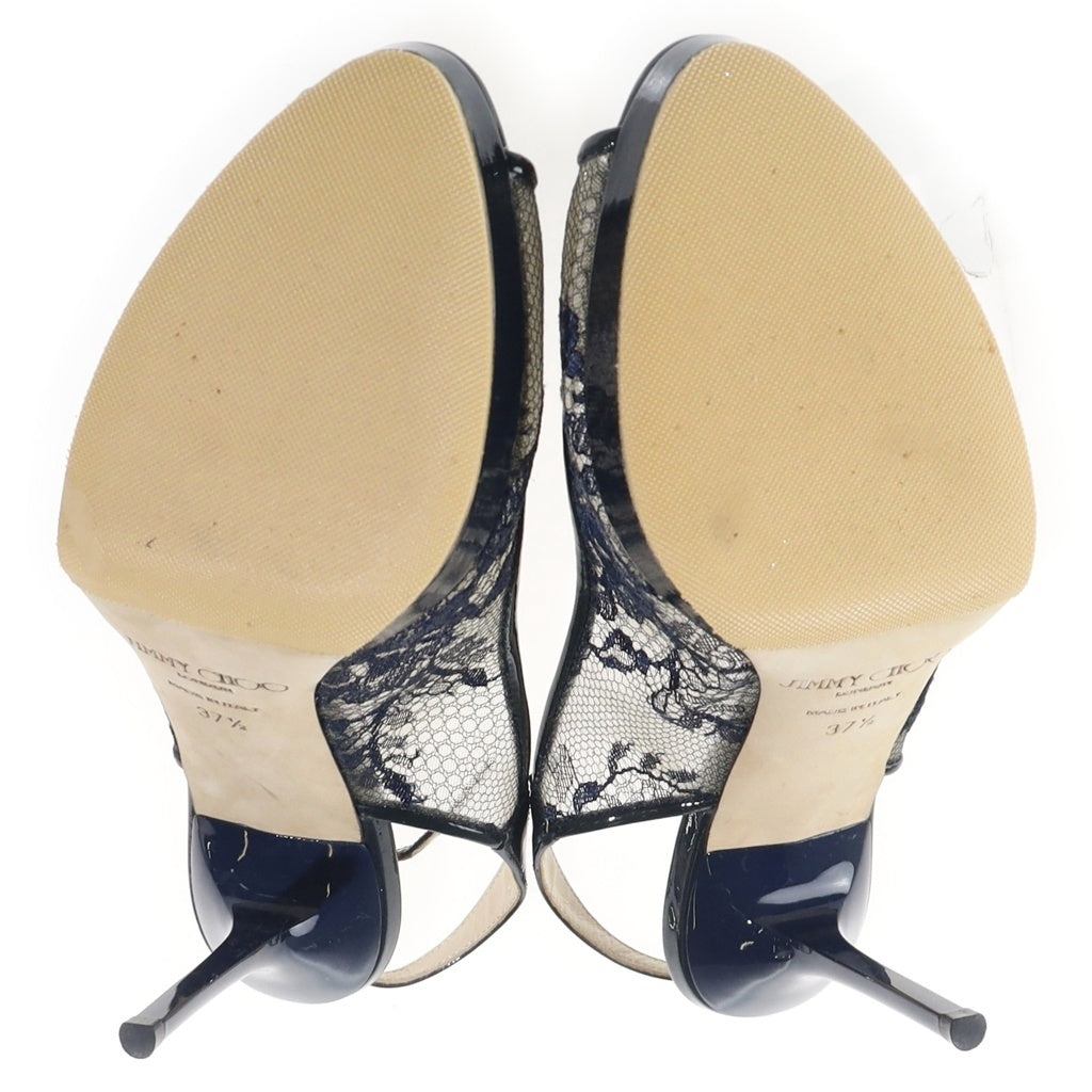 JIMMY CHOO(ジミーチュウ) レース ハイヒールパンプス ネイビー #37 1/2 レディース