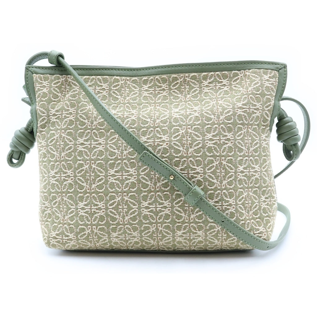 LOEWE(ロエベ) フラメンコクラッチ ミニ ショルダーバッグ カーキ キャンバス×レザー A411FC2X24 レディース