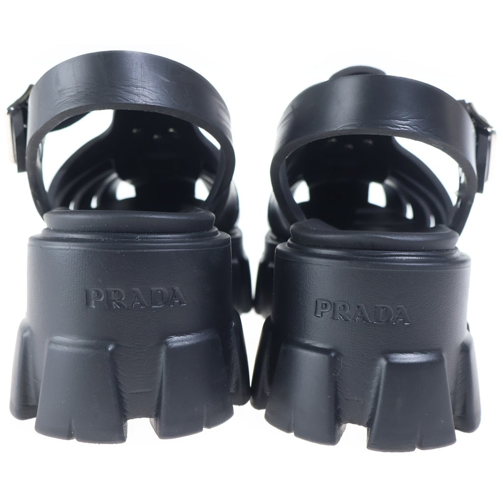 PRADA(プラダ) モノリス トライアングルロゴ ラバーサンダル ブラック 1X853M レディース