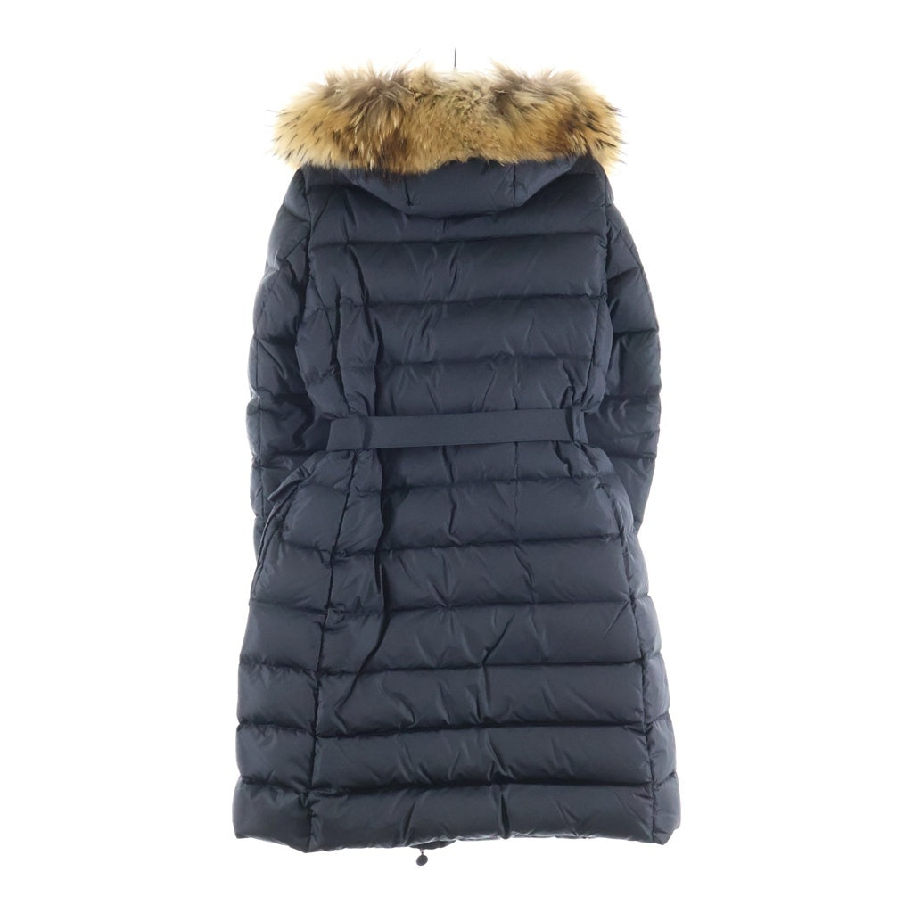 MONCLER(モンクレール) GENEVRIER ジュヌヴリエ ファー付きフーデッドジップアップ ダウンコート ブラック 32093499172568065 レディース