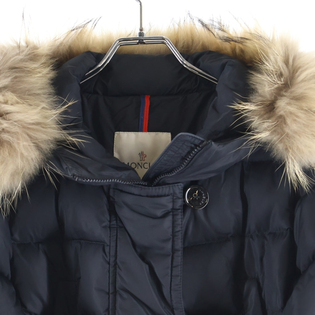 MONCLER(モンクレール) GENEVRIER ジュヌヴリエ ファー付きフーデッドジップアップ ダウンコート ブラック 32093499172568065 レディース