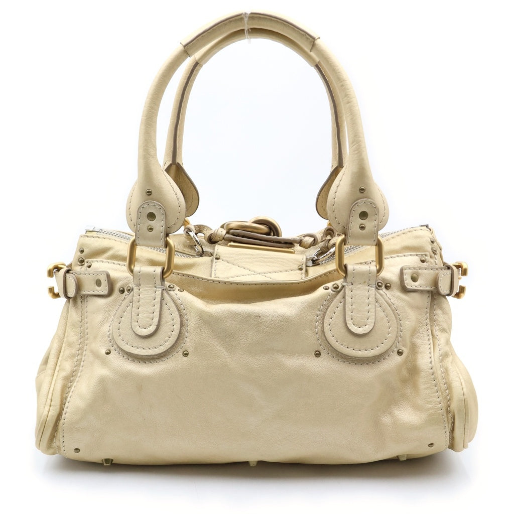 Chloe(クロエ) パディントン ハンドバッグ ミディアム ボストンバッグ ゴールド レザー シルバー金具 レディース