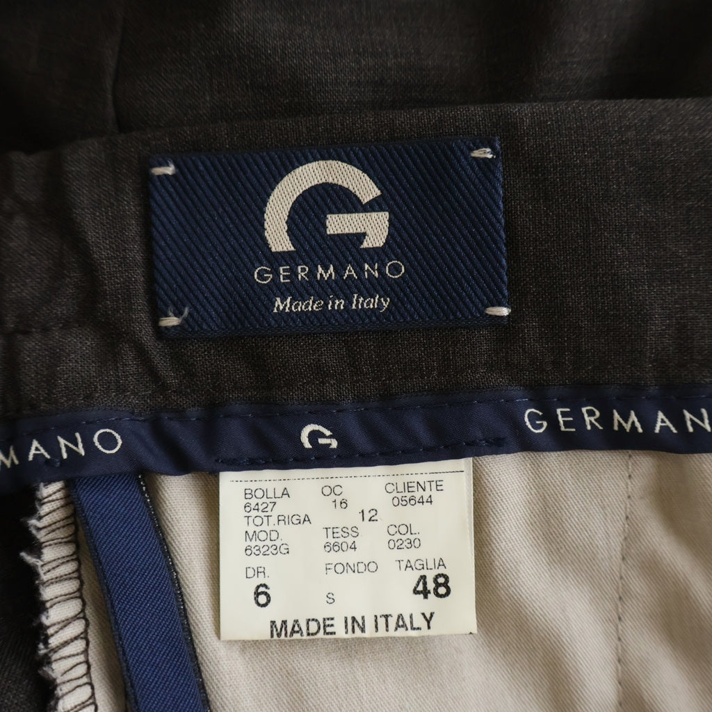 GERMANO(ジェルマーノ) GERMANO(ジェルマーノ) 1プリーツスリムテーパードスラックス パンツ ブラウン 6323G レディース