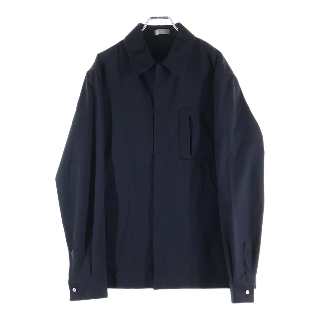 Christian Dior(クリスチャンディオール) 25SS CDエンブロイダリー ジップアップ シャツ ジャケット コットンギャバジン ブラック 513C542A6472