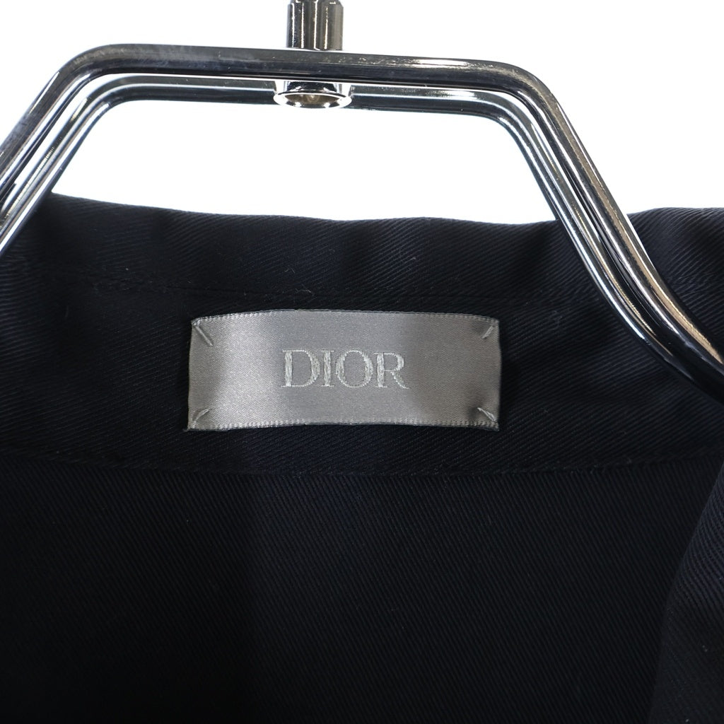 Christian Dior(クリスチャンディオール) 25SS CDエンブロイダリー ジップアップ シャツ ジャケット コットンギャバジン ブラック 513C542A6472