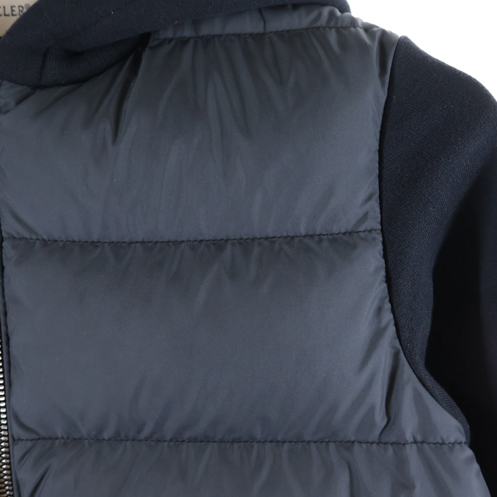 MONCLER(モンクレール) Felpa Zippata Con Cappuccio ジップアップ パーカー ダウン切替 キッズ ブラック J29548G0000