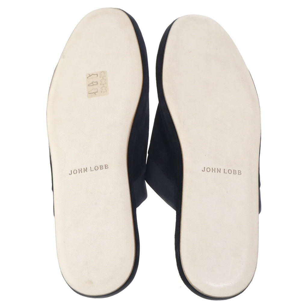 JOHN LOBB(ジョンロブ) Knighton ナイトン カシミヤスエード スリッパ ルームシューズ ブラック 0117
