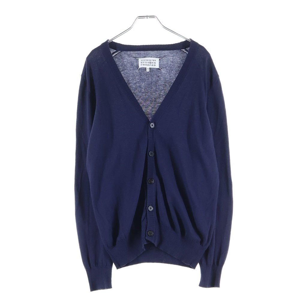 Maison Margiela(メゾンマルジェラ) 14番 エルボーパッチ コットンウール ニットカーディガン ネイビー 50HA066215666