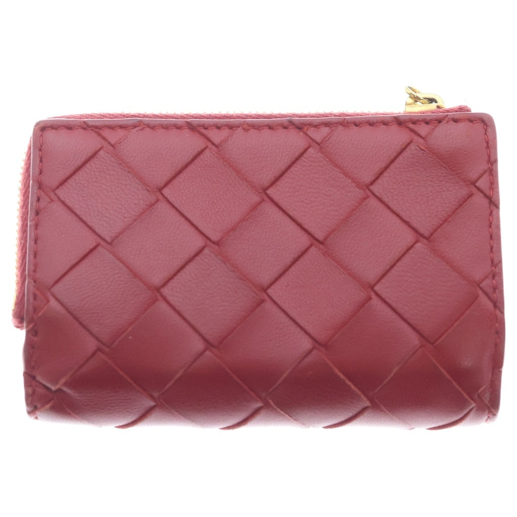 BOTTEGA VENETA(ボッテガヴェネタ) イントレチャート 三つ折り財布 コンパクトウォレット レザー レッド レディース