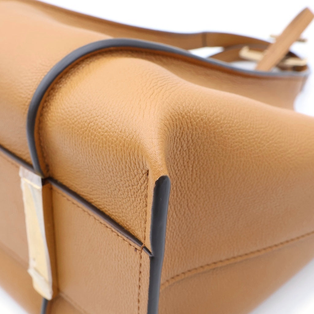 TOD'S(トッズ) Tタイムレス 2way ハンドバッグ レザー ブラウン レディース