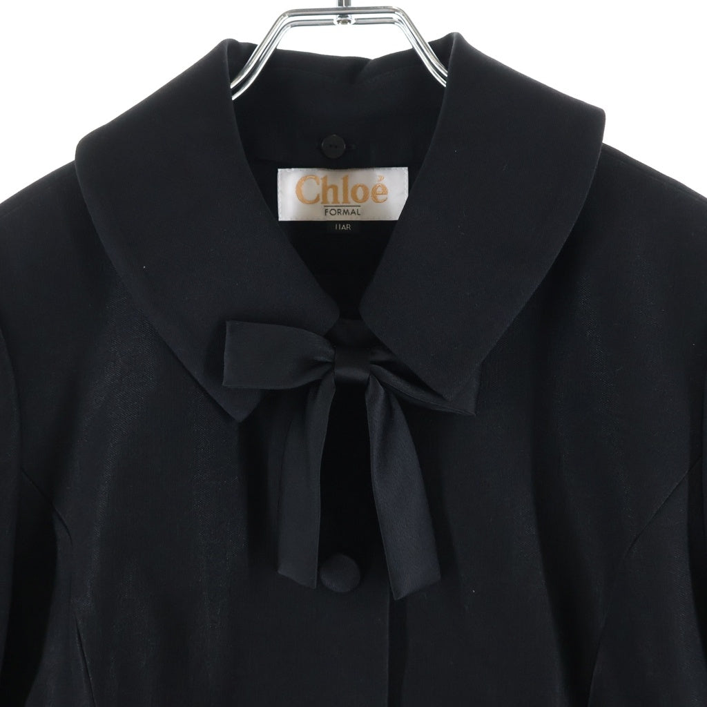 Chloe(クロエ) FORMALライン リボンデザイン ジャケット 襟取り外し可 ブラック 1438063-01 レディース