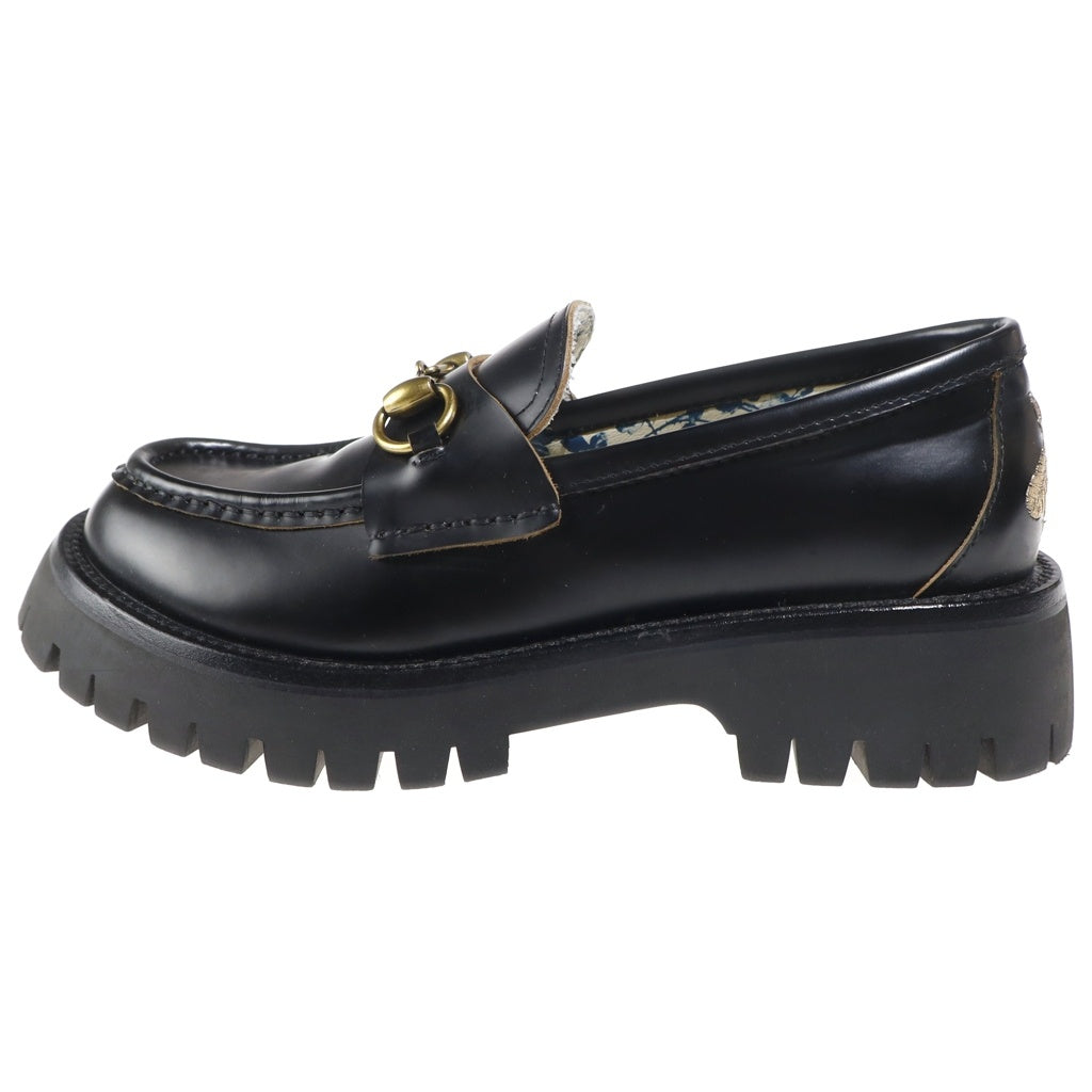 GUCCI(グッチ) ホースビット ローファー シューズ 革靴 レザー プラットフォーム ブラック 583346 レディース