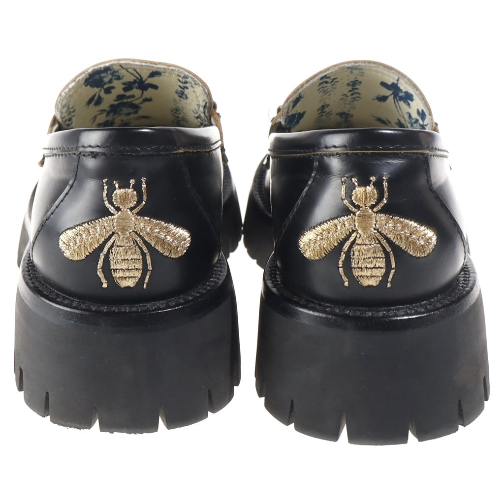 GUCCI(グッチ) ホースビット ローファー シューズ 革靴 レザー プラットフォーム ブラック 583346 レディース