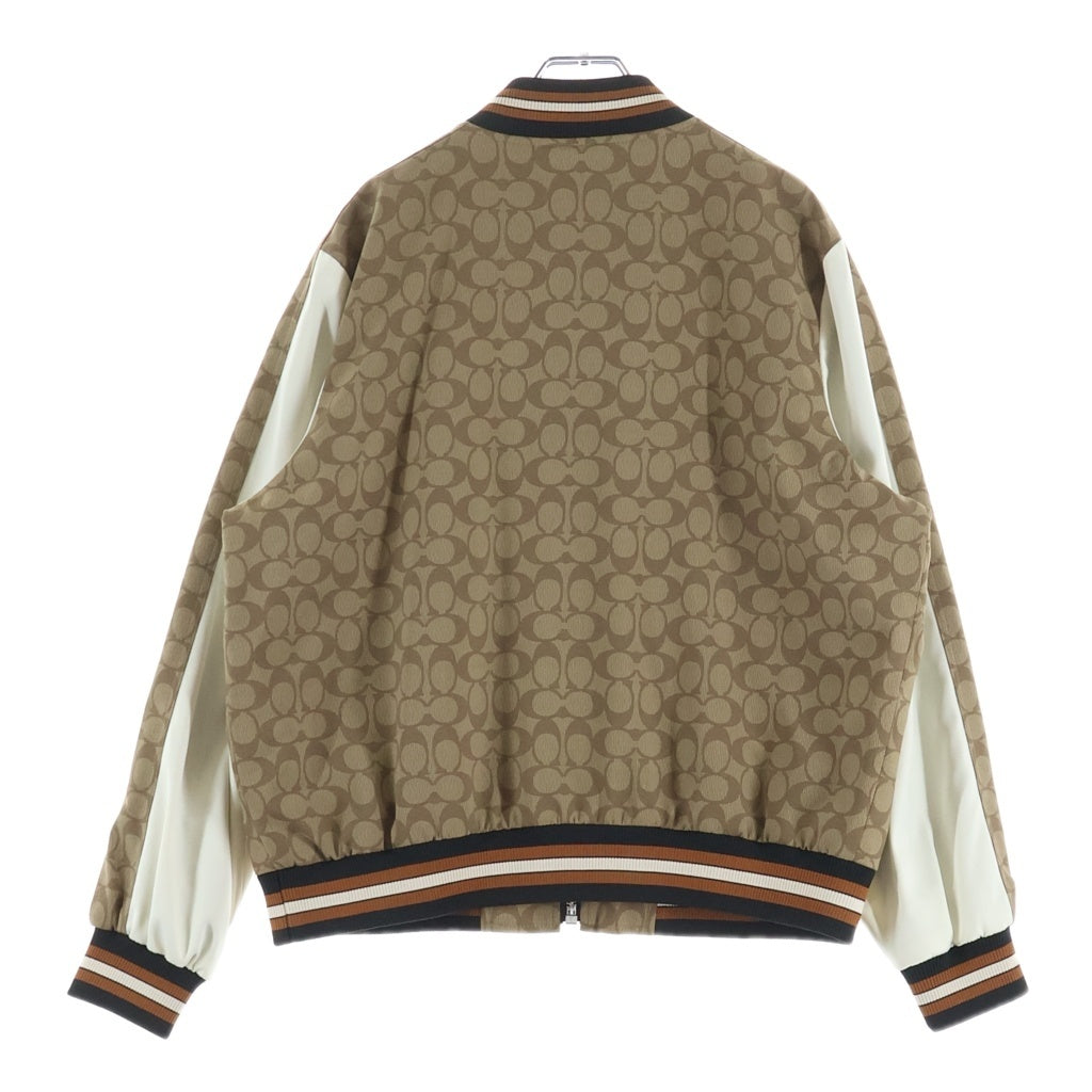 COACH(コーチ) シグネチャー スーベニアジャケット ブルゾン ロゴ ポリエステル ブラウン CB618 レディース