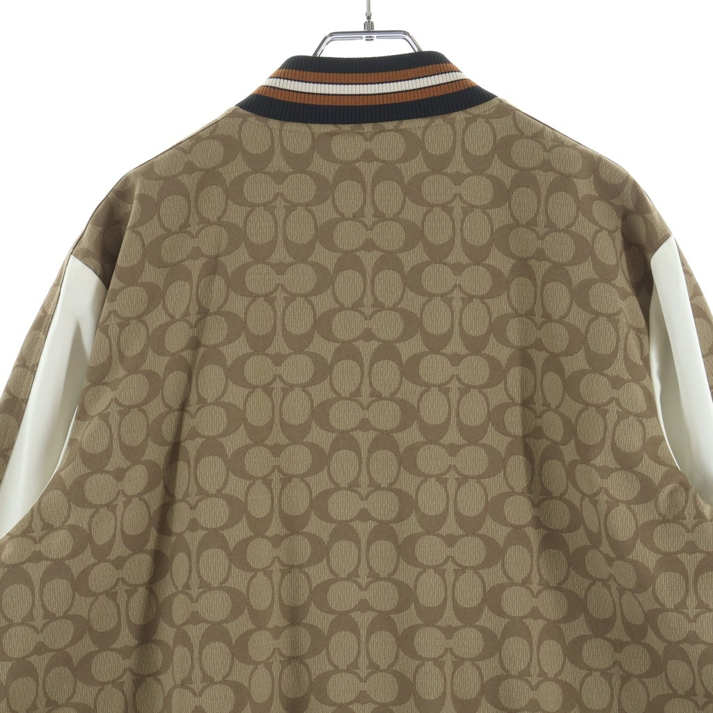 COACH(コーチ) シグネチャー スーベニアジャケット ブルゾン ロゴ ポリエステル ブラウン CB618 レディース