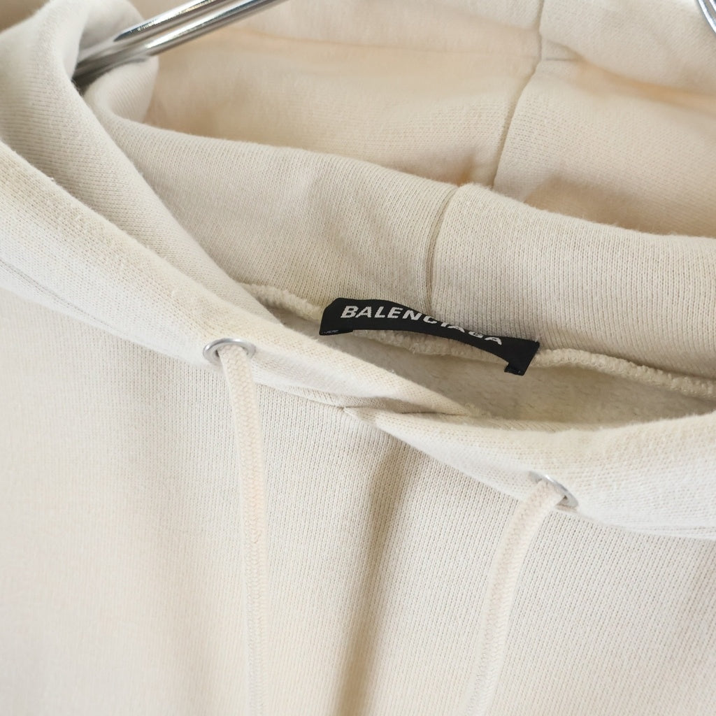 BALENCIAGA(バレンシアガ) Medium Fit Hoodie バックプリントロゴ ミディアムフィットフーディー パーカー ベージュ 600583 TJVA8