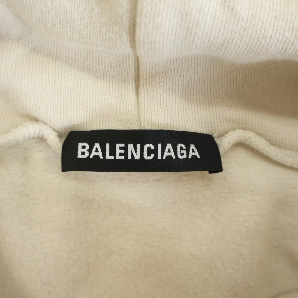 BALENCIAGA(バレンシアガ) Medium Fit Hoodie バックプリントロゴ ミディアムフィットフーディー パーカー ベージュ 600583 TJVA8