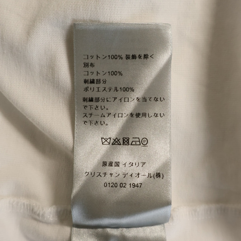DIOR(ディオール) ケニーシャーフ ロゴ刺繍 オーバーサイズ半袖Tシャツ カットソー グリーン/ホワイト 193J646A055