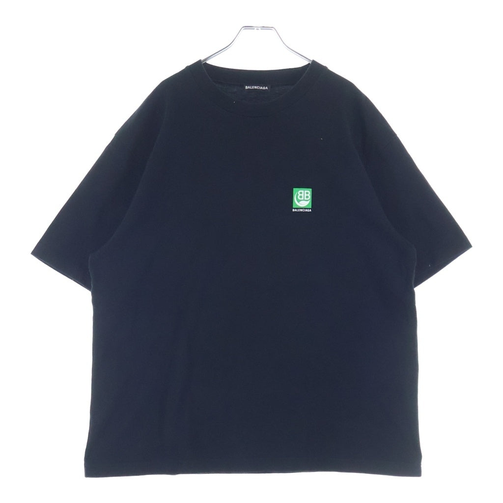BALENCIAGA(バレンシアガ) 20SS BB ロゴプリント オーバーサイズ半袖Tシャツ カットソー ブラック 594579 THV63