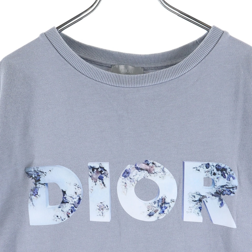 DIOR(ディオール) ×Daniel Arsham 20SS ダニエルアーシャム ロゴプリント 半袖Tシャツ カットソー ブルーグレー 023J615B0554