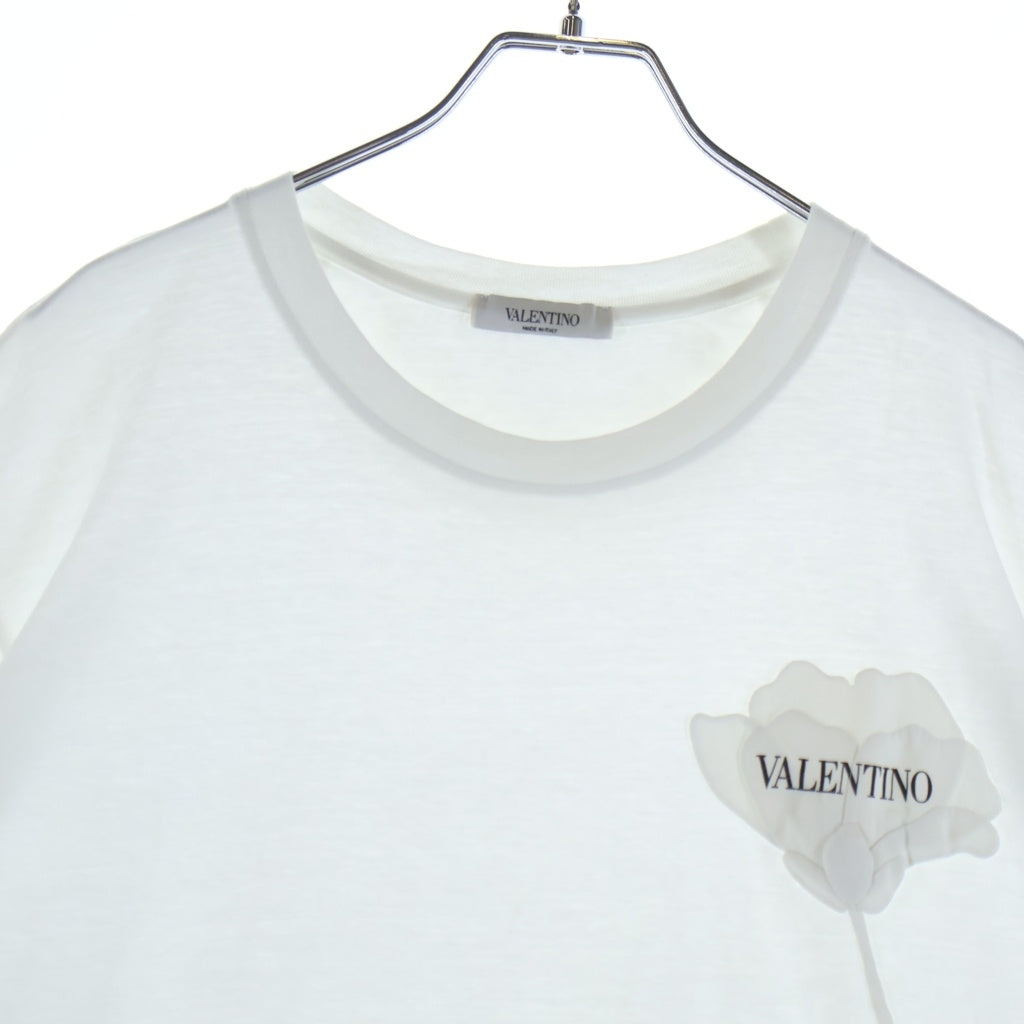 VALENTINO(ヴァレンティノ) 21AW FLOWER PATCH TEE フラワーロゴパッチ 半袖Tシャツ カットソー ホワイト WV3MG10V7GJ レディース