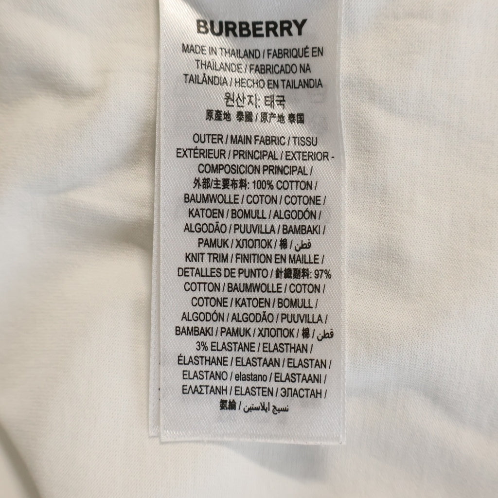 BURBERRY(バーバリー) フロントロゴプリント 半袖Tシャツ カットソー コットン ホワイト 8012560
