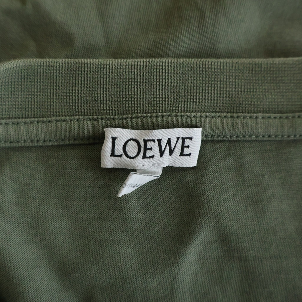 LOEWE(ロエベ) アナグラムロゴ刺繍 クルーネック半袖Tシャツ カットソー グリーン H526Y22J26