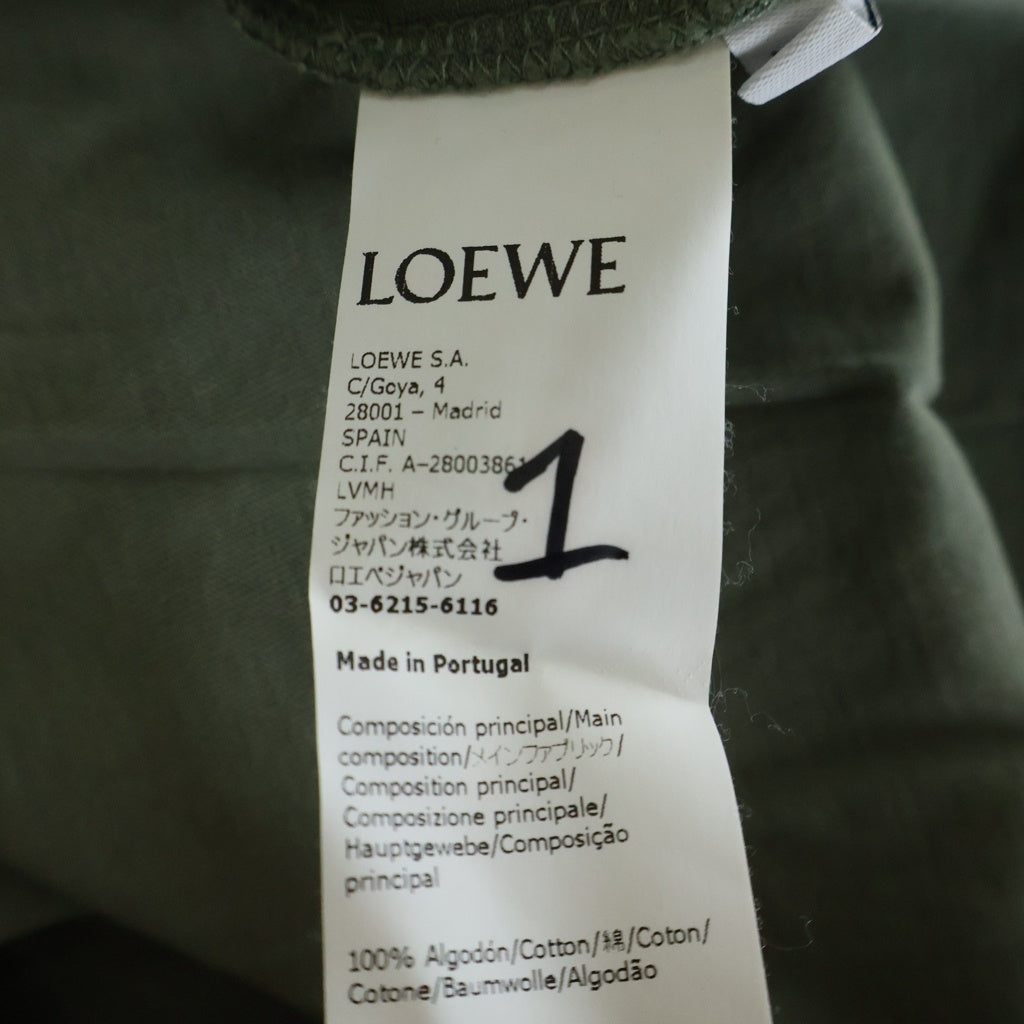 LOEWE(ロエベ) アナグラムロゴ刺繍 クルーネック半袖Tシャツ カットソー グリーン H526Y22J26