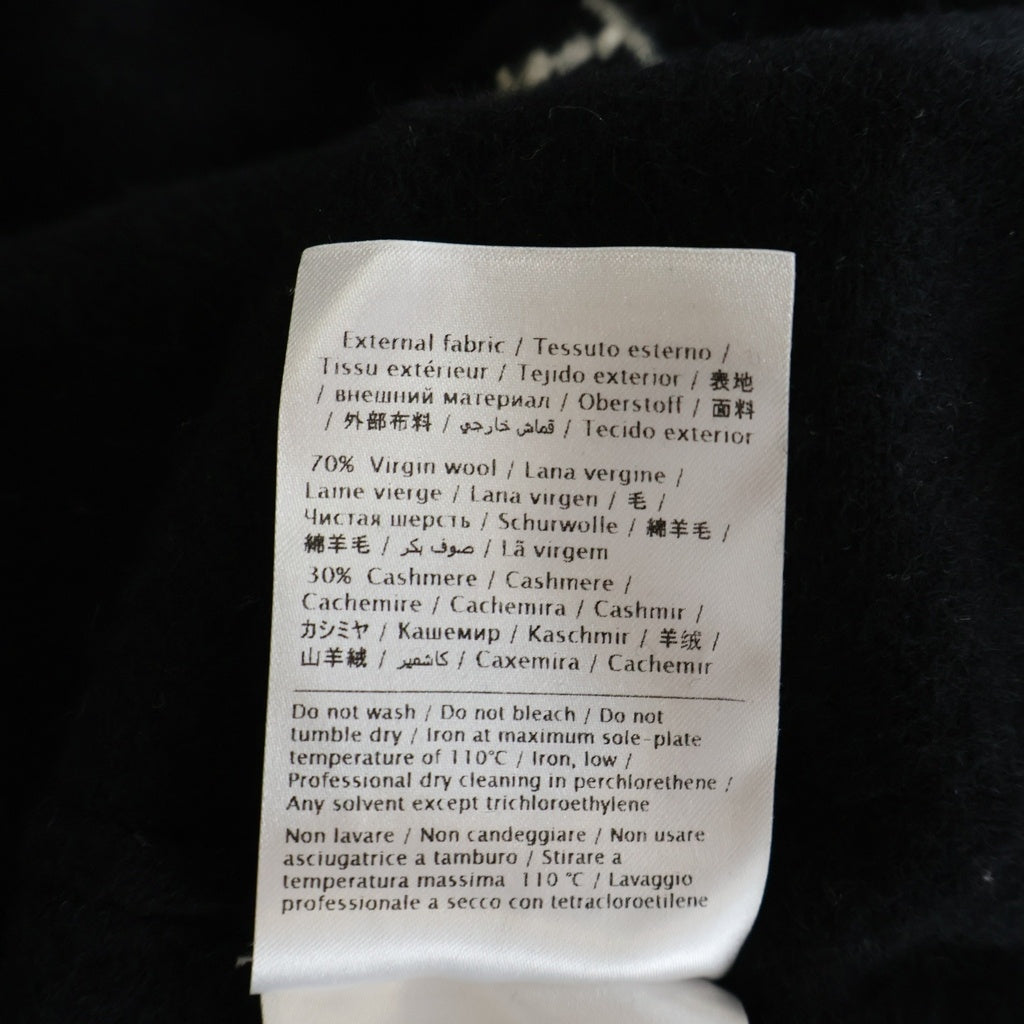 VALENTINO(ヴァレンティノ) Cashmere Wool Logo Knit Sweater フロントロゴ刺繍 クルーネック長袖ニット セーター ブラック SB3KC10546T レディース