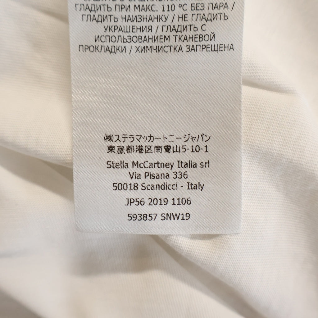 STELLA McCARTNEY(ステラマッカートニー) ゴールド ロゴプリント 半袖Tシャツ カットソー コットン ホワイト 593857 SNW19 レディース