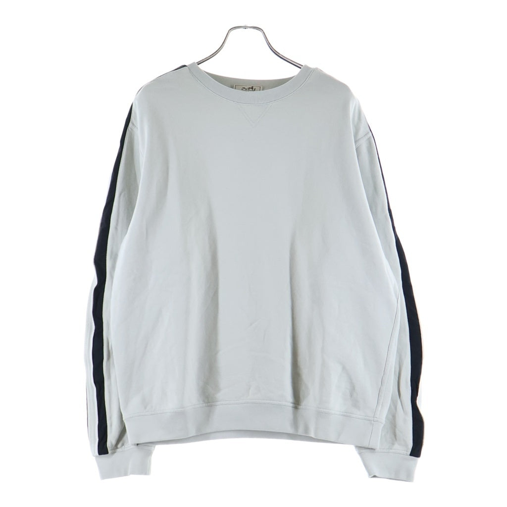 HERMES(エルメス) ランH 袖ラインロゴ 長袖スウェット トレーナー グレー系