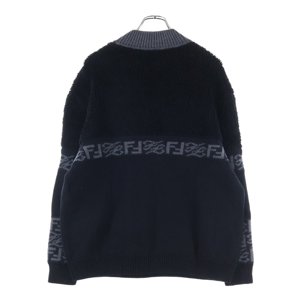 FENDI(フェンディ) FFロゴ ボア切り替え ハイネックミドルゲージニット ブラック FZY310