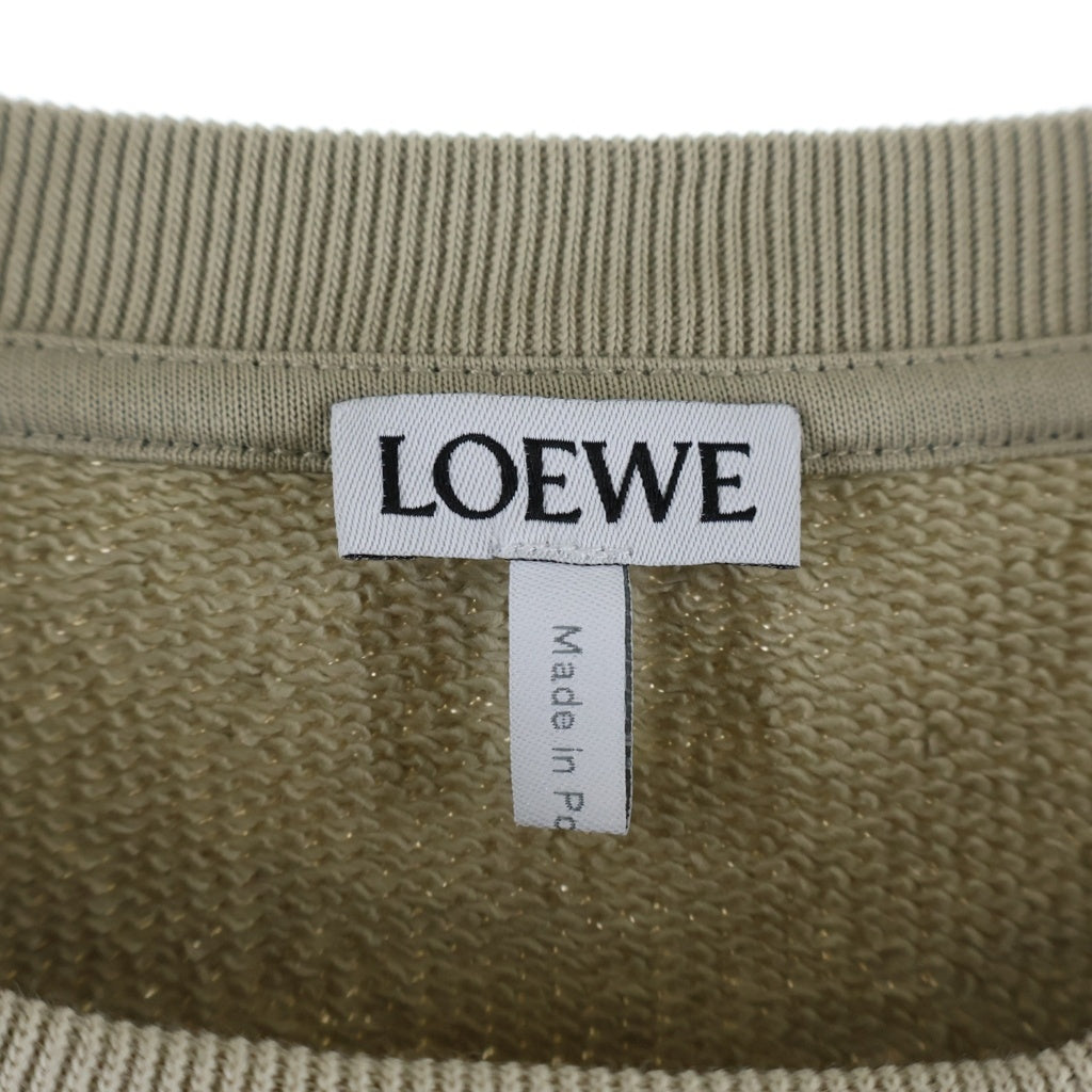 LOEWE(ロエベ) アナグラムロゴ刺繍 長袖スウェット トレーナー コットン ベージュ/ブルー H526Y24X10