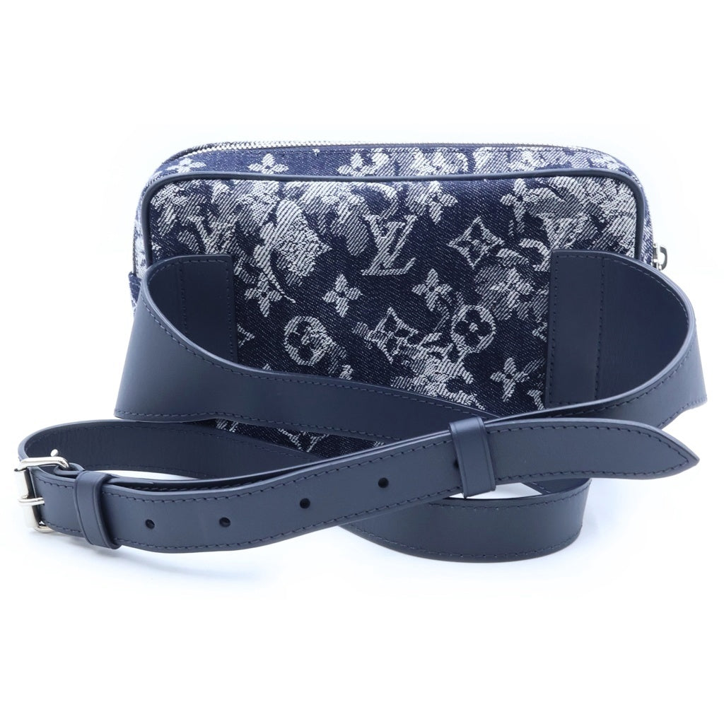 LOUIS VUITTON(ルイヴィトン) バムバッグ アウトドア ボディバッグ モノグラム タペストリー キャンバス レザー ネイビー ホワイト M57281