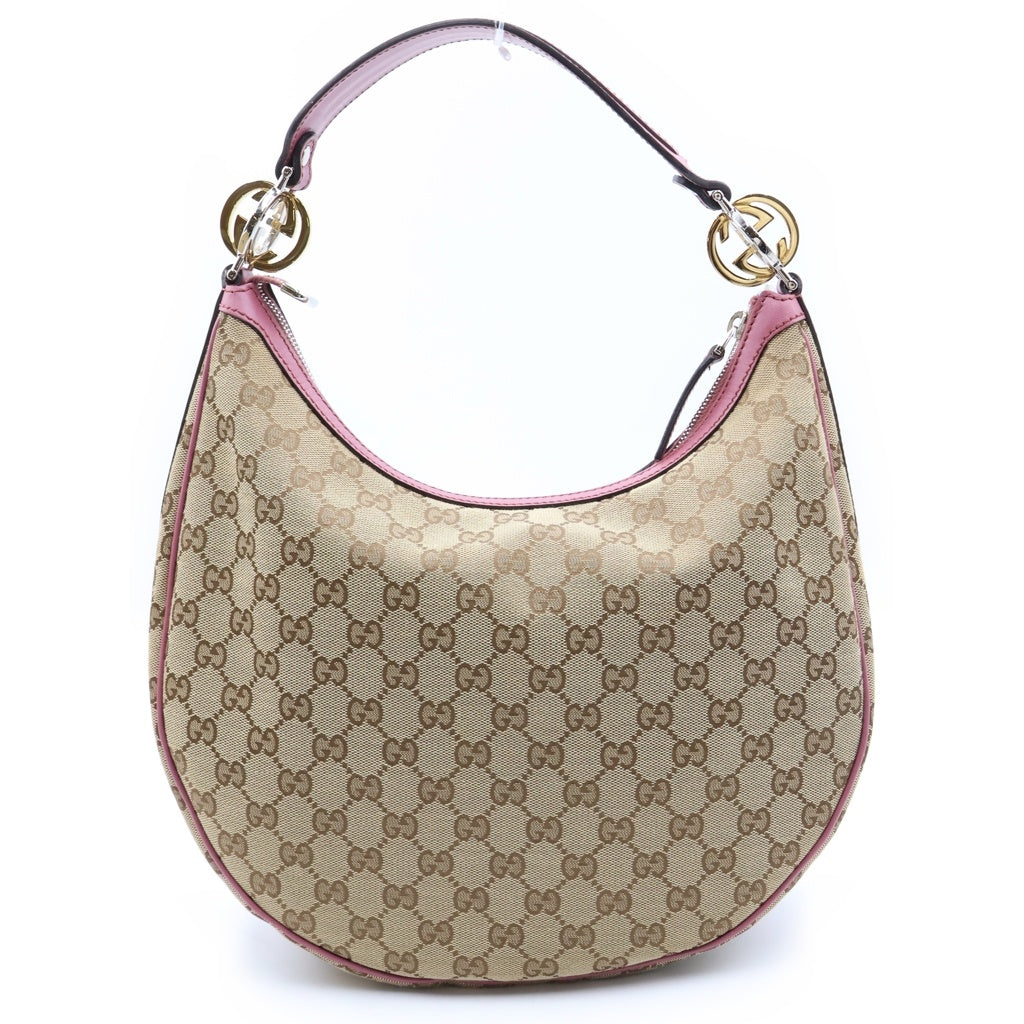 GUCCI(グッチ) GGキャンバス ワンショルダーバッグ ベージュ/ピンク キャンバス/レザー 232962 レディース
