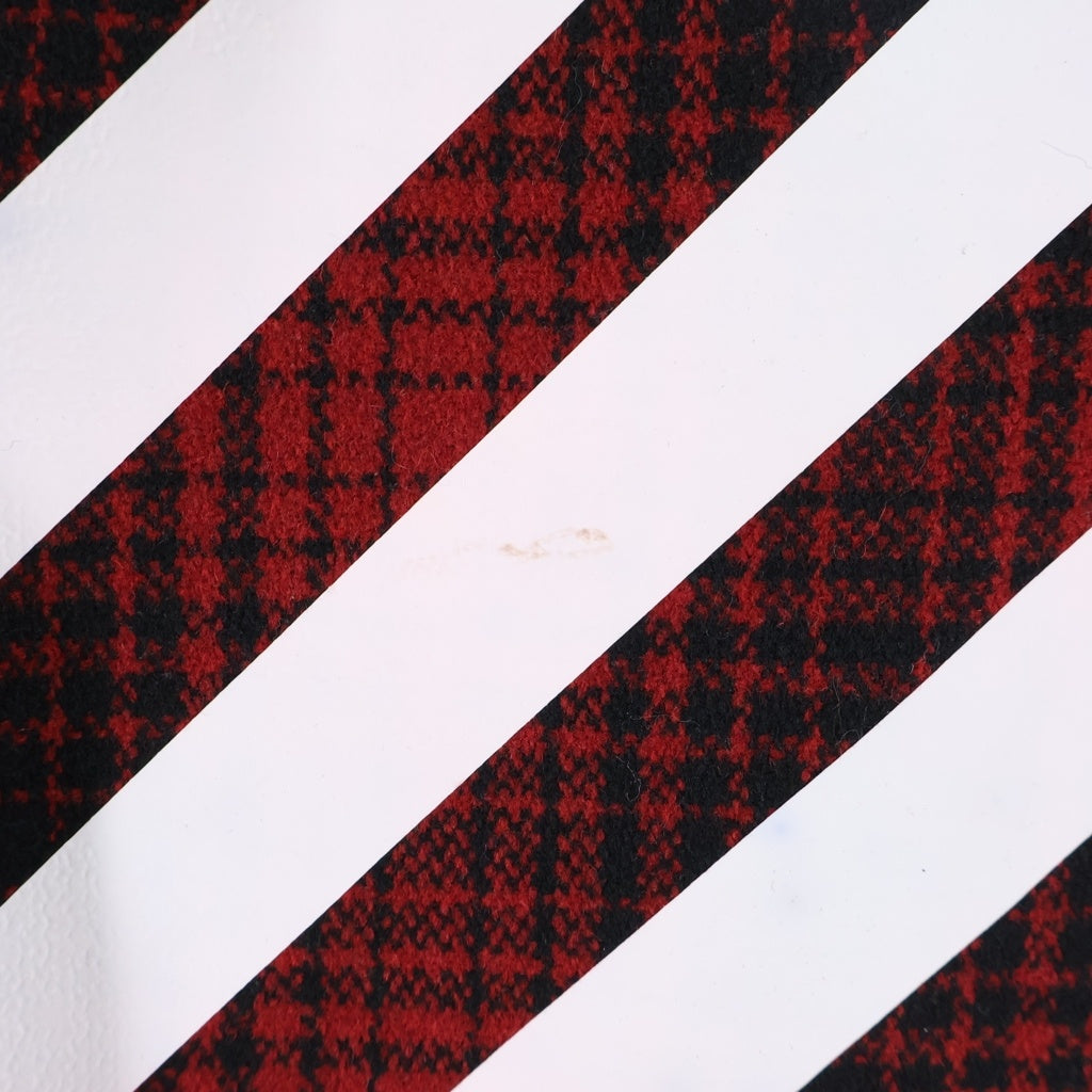 OFF-WHITE(オフホワイト) バックプリント チェック総柄 フランネル 長袖シャツ レッド