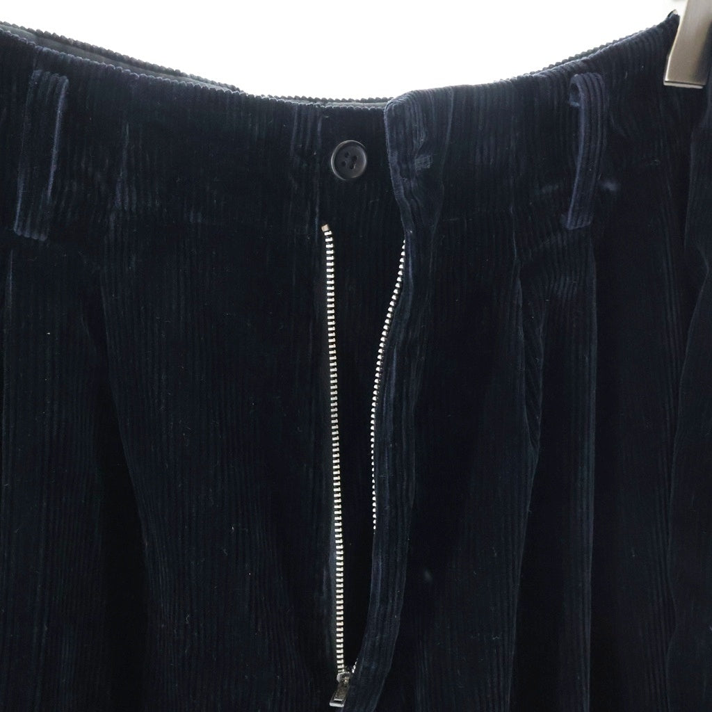 Yohji Yamamoto(ヨウジヤマモト) プールオム コーデュロイ パンツ ブラック コットン レディース