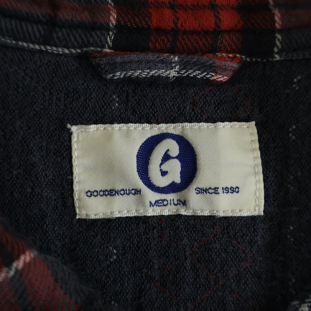 GOODENOUGH(グッドイナフ) チェックシャツ コットンウール レッド/グレー