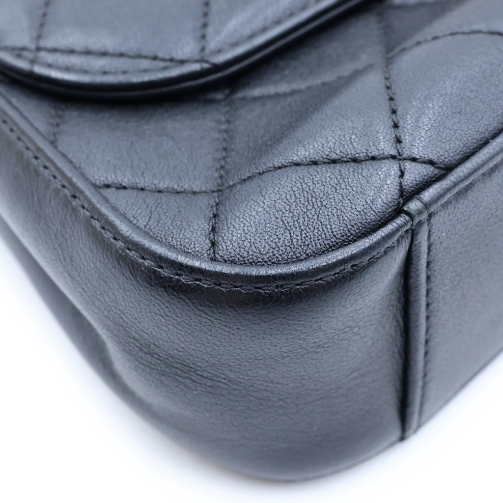CHANEL(シャネル) マトラッセ トップハンドル チェーンショルダーバッグ ブラック ラムスキン ゴールド金具 AS0970 28番台 レディース