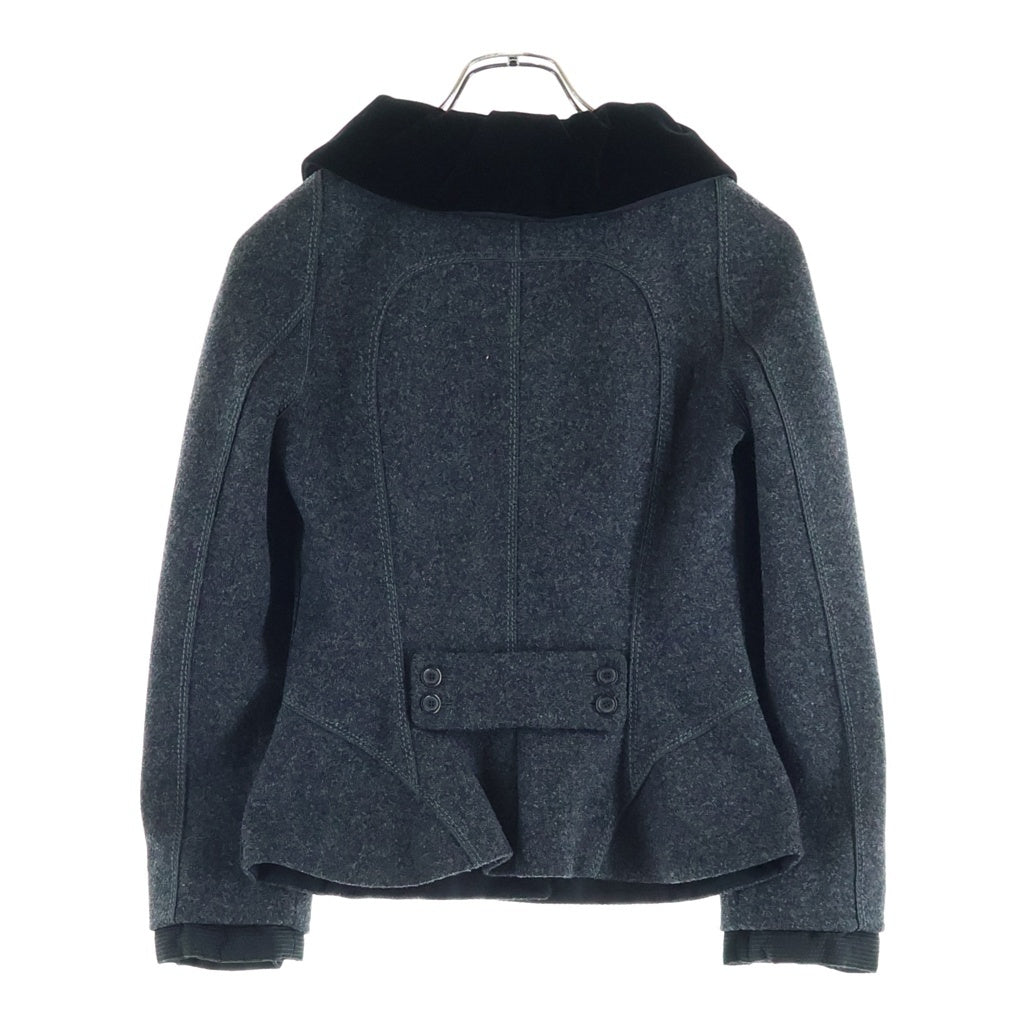 LOUIS VUITTON(ルイヴィトン) ショート ジャケット 襟つき ウール ベロア グレー RW052 WHJA23WOT レディース